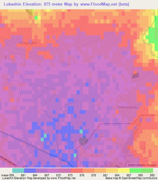 Lukashin,Armenia Elevation Map
