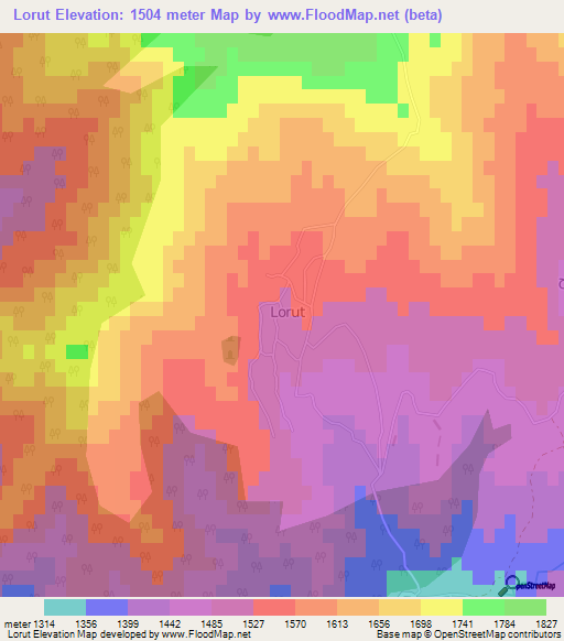 Lorut,Armenia Elevation Map