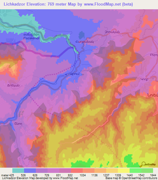 Lichkadzor,Armenia Elevation Map