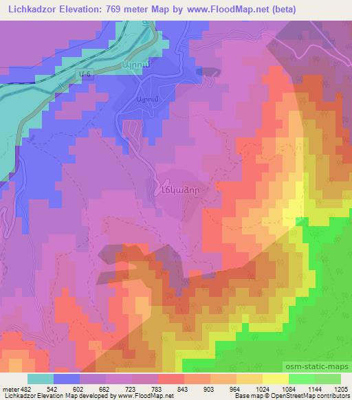 Lichkadzor,Armenia Elevation Map