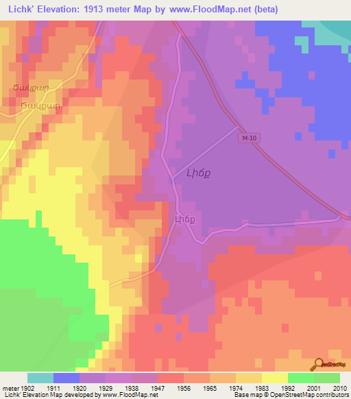 Lichk',Armenia Elevation Map