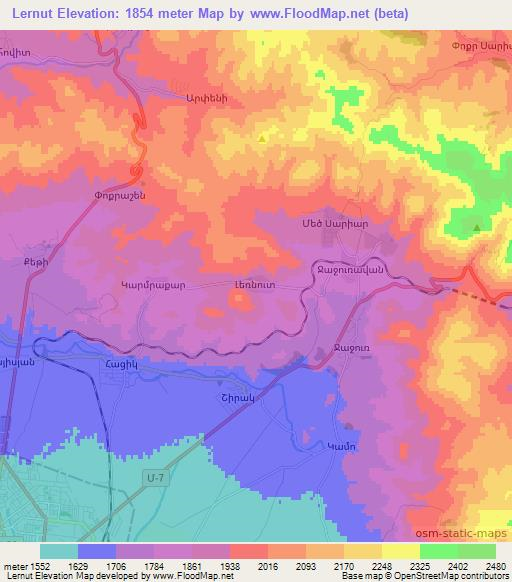 Lernut,Armenia Elevation Map