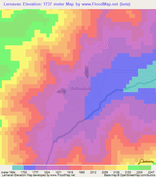 Lernavan,Armenia Elevation Map