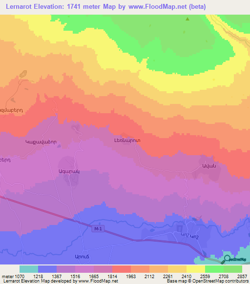 Lernarot,Armenia Elevation Map