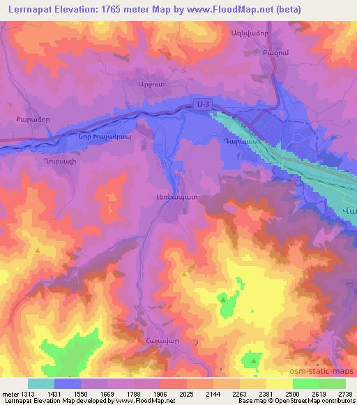 Lerrnapat,Armenia Elevation Map