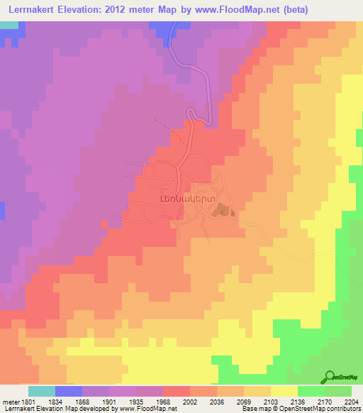 Lerrnakert,Armenia Elevation Map