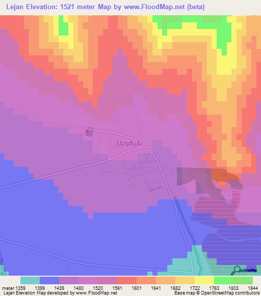 Lejan,Armenia Elevation Map