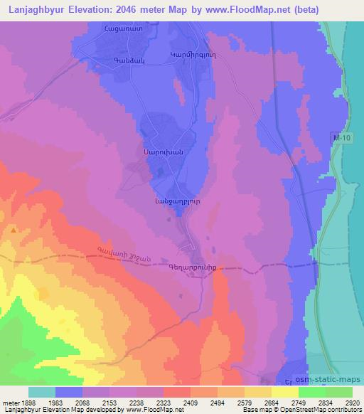 Lanjaghbyur,Armenia Elevation Map