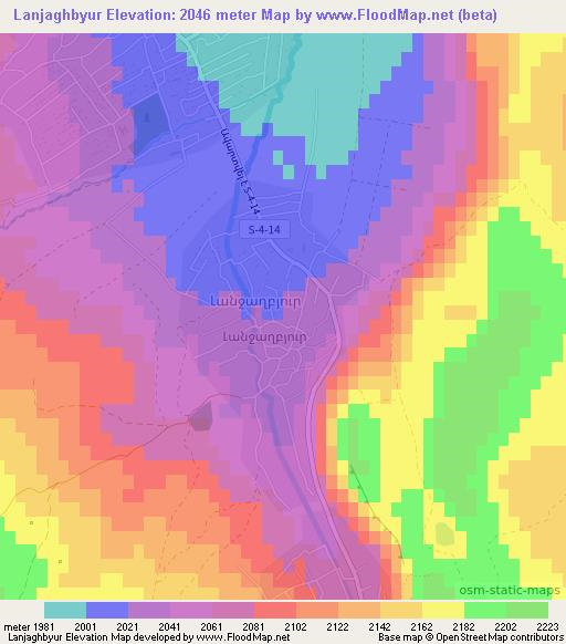 Lanjaghbyur,Armenia Elevation Map