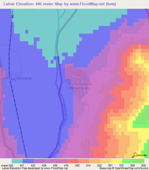 Lalvar,Armenia Elevation Map