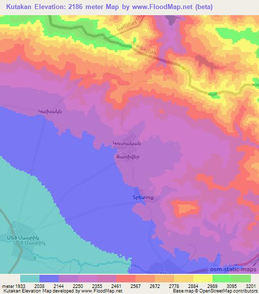 Kutakan,Armenia Elevation Map