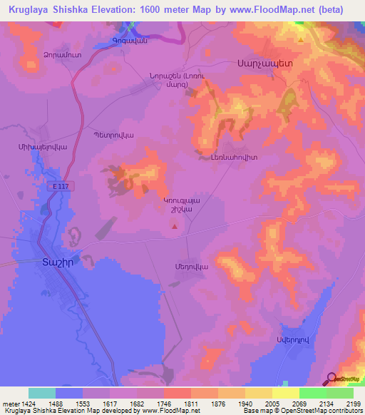 Kruglaya Shishka,Armenia Elevation Map