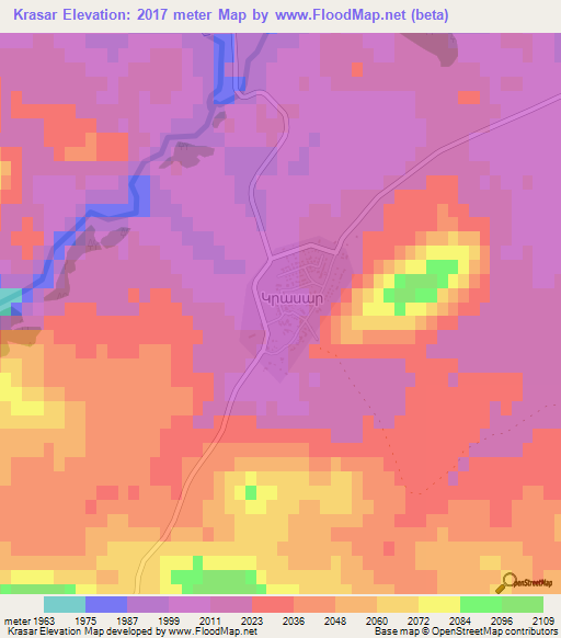Krasar,Armenia Elevation Map