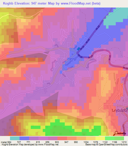 Koghb,Armenia Elevation Map