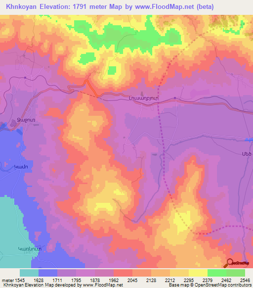 Khnkoyan,Armenia Elevation Map