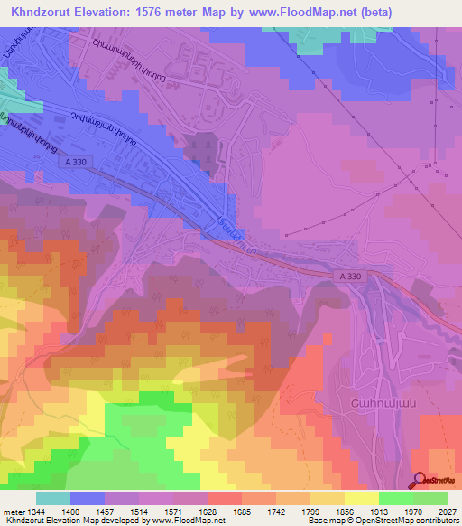 Khndzorut,Armenia Elevation Map