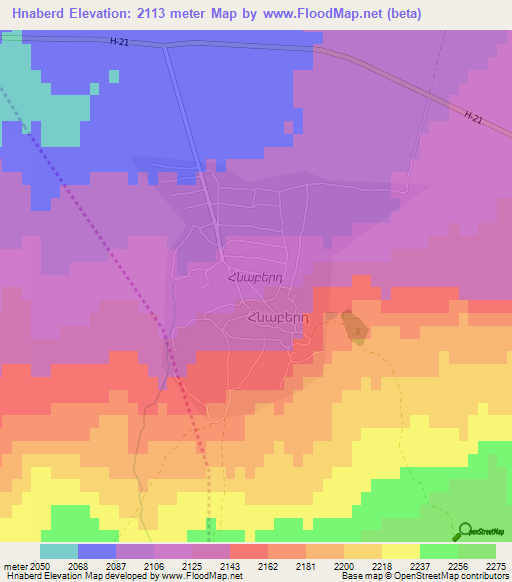 Hnaberd,Armenia Elevation Map