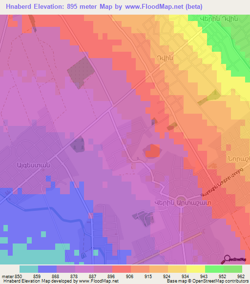 Hnaberd,Armenia Elevation Map