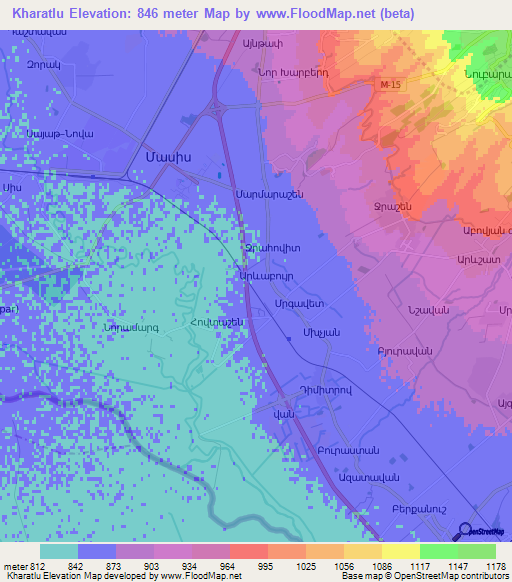 Kharatlu,Armenia Elevation Map