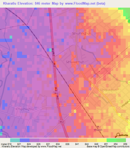 Kharatlu,Armenia Elevation Map