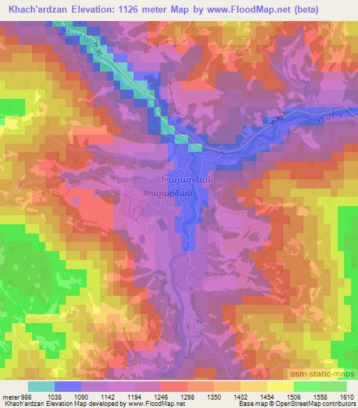 Khach'ardzan,Armenia Elevation Map