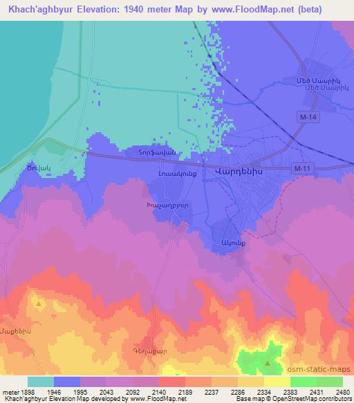 Khach'aghbyur,Armenia Elevation Map