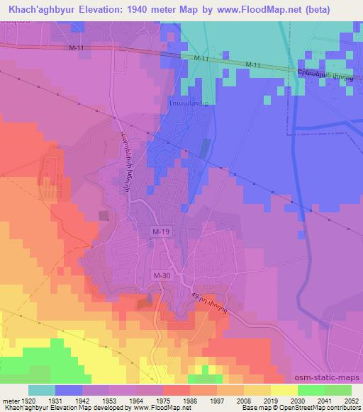 Khach'aghbyur,Armenia Elevation Map