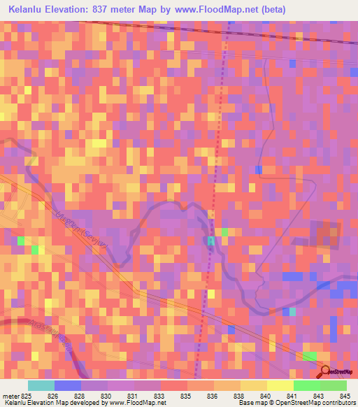 Kelanlu,Armenia Elevation Map