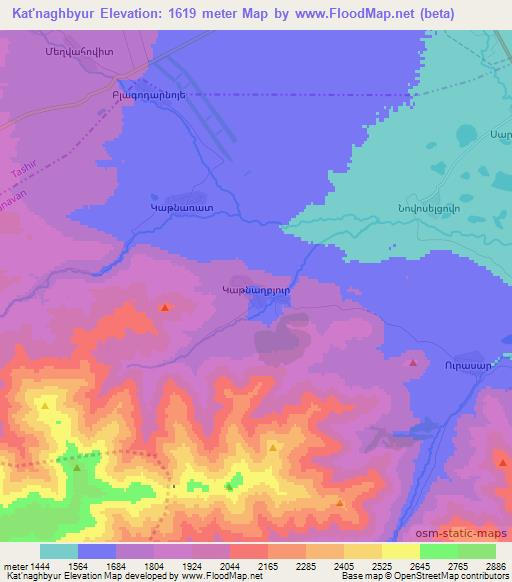 Kat'naghbyur,Armenia Elevation Map