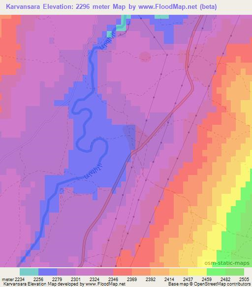 Karvansara,Armenia Elevation Map