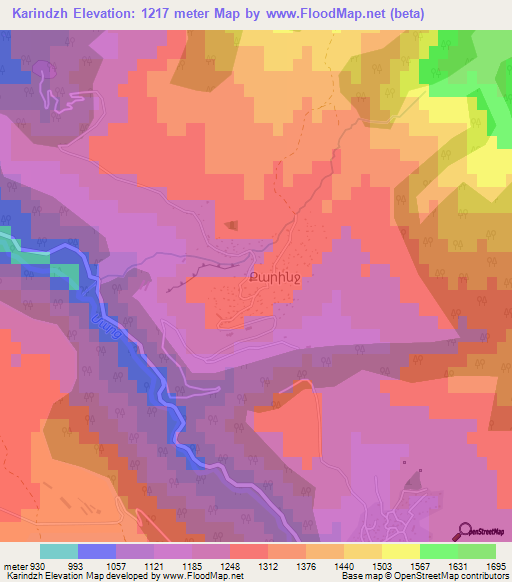 Karindzh,Armenia Elevation Map