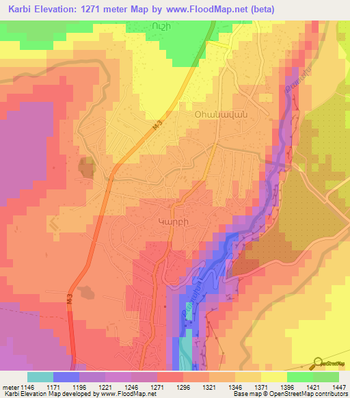 Karbi,Armenia Elevation Map