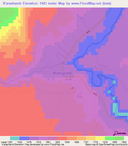 K'arashamb,Armenia Elevation Map
