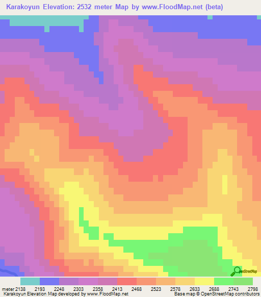 Karakoyun,Armenia Elevation Map