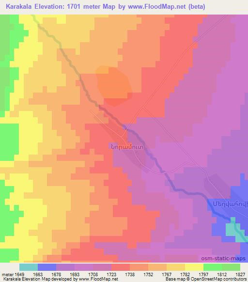 Karakala,Armenia Elevation Map