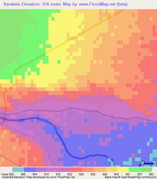 Karakala,Armenia Elevation Map
