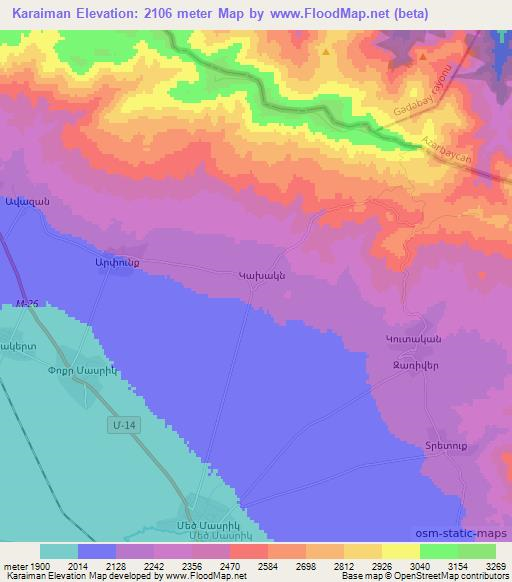 Karaiman,Armenia Elevation Map