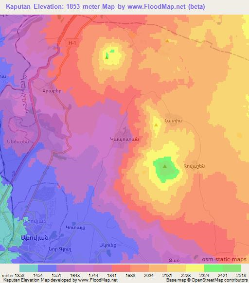 Kaputan,Armenia Elevation Map