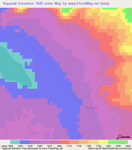 Kapanak,Armenia Elevation Map