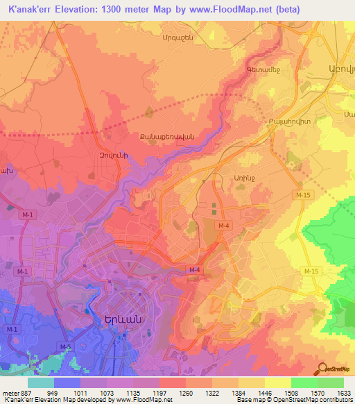 K'anak'err,Armenia Elevation Map