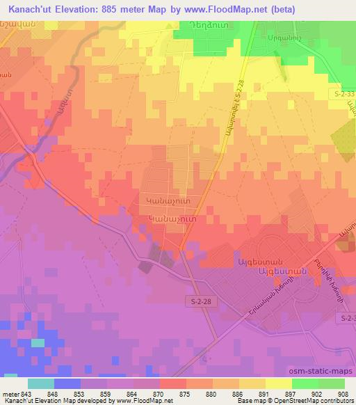 Kanach'ut,Armenia Elevation Map