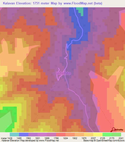 Kalavan,Armenia Elevation Map