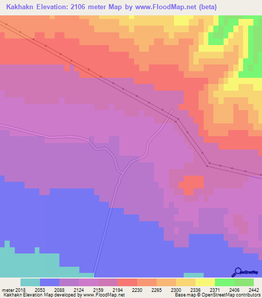 Kakhakn,Armenia Elevation Map