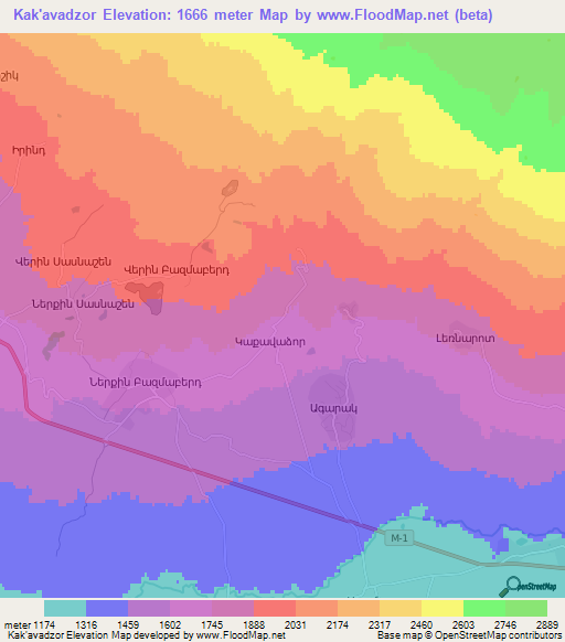 Kak'avadzor,Armenia Elevation Map
