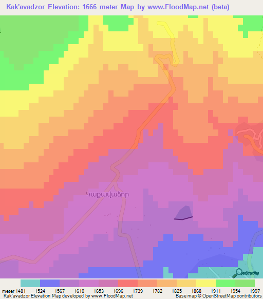 Kak'avadzor,Armenia Elevation Map