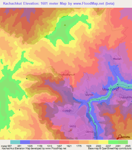 Kachachkut,Armenia Elevation Map