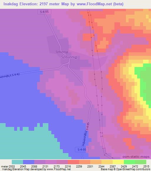Inakdag,Armenia Elevation Map