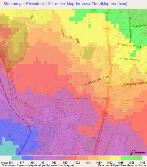 Shahumyan,Armenia Elevation Map