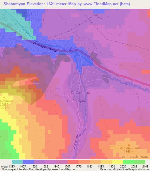 Shahumyan,Armenia Elevation Map