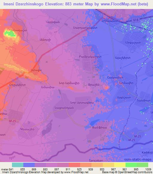 Imeni Dzerzhinskogo,Armenia Elevation Map